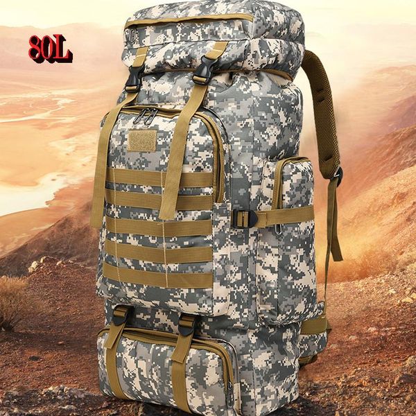 

outdoor bags 80l large capacity mountaineering bag military camouflage tactical backpack suitable for camping hunting adventure tent