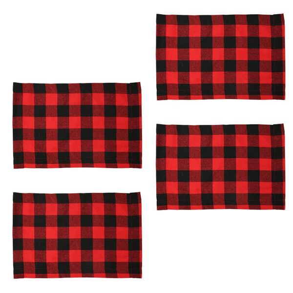 

table napkin 4pcs home cushion plaid mat placemat decor unique pad