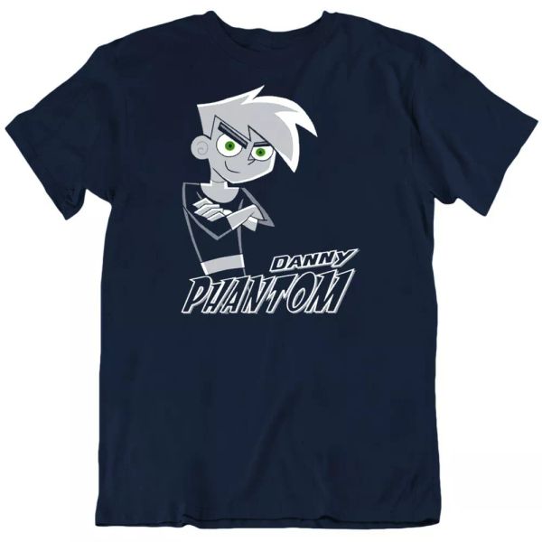 

danny phantom cartoon tv fan t shirt, White;black