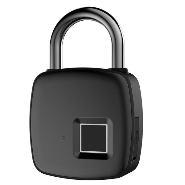 

smart fingerprint padlock keyless usb rechargeable quick unlock door lock zinc alloy metal self developing chip p30