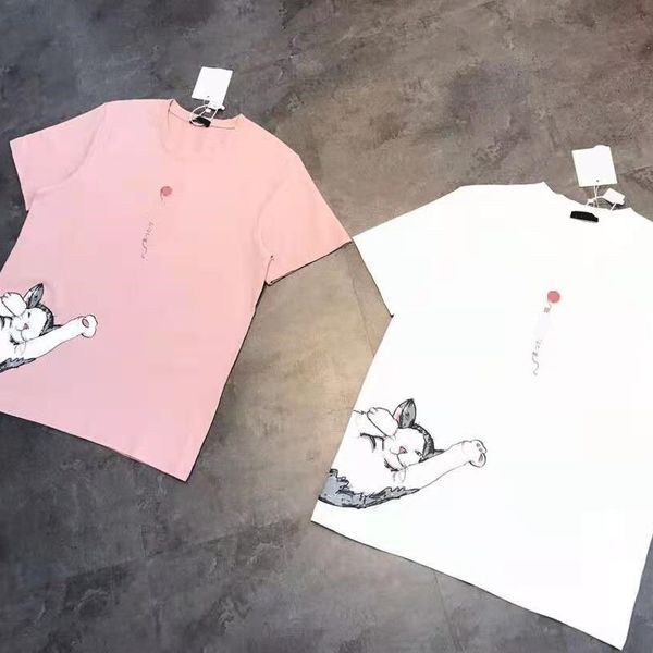 

design clothing zhaocai short sleeve 21 summer new lovers korean casual loose men's and women's t-shirt, White;black