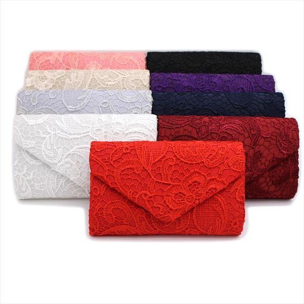 

bridal wedding satin evening bags floral day pouch lady messenger shoulder bag women handbags lace clutch party