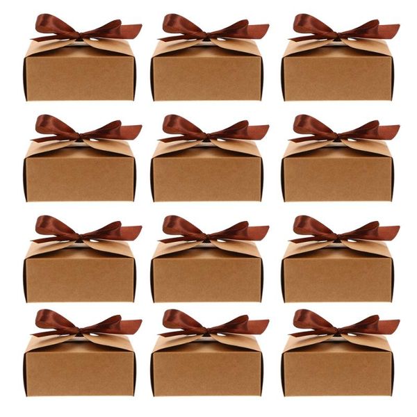 

gift wrap 20pcs square kraft paper party candy boxes wrapping (ribbon)