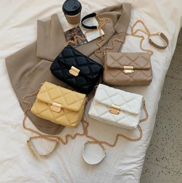 

shoulder bags autumn/winter rhombus chain bag small fragrance handbag female fashion trend all- single messenger