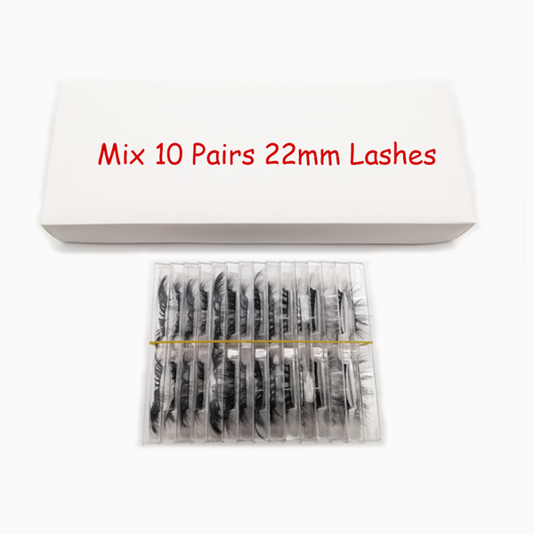 

22mm mink false eyelashes wholesale 20/50/100 pcs thick long wispy handmade faux lashes pack multi layer effect cruelty free