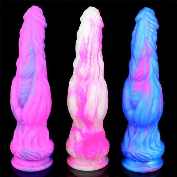 NXY Anal Plug Bestco 18 + Realista Animal Colorido Consolador De Prstata Masajeador Para Vagina Estimulador Adultos Juguetes Sexuales Para Sex 1215