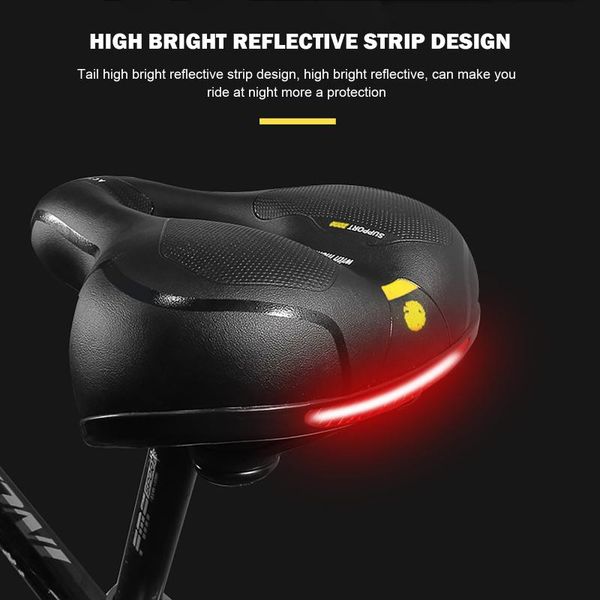 

bike saddles bicycle hollow seat saddle waterproof cushion comfortable ultra light with reflective strip