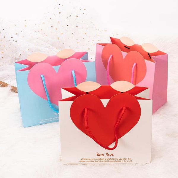 

storage bags 22*10*17 love gift bag wedding hand companion simple handbag