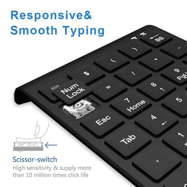 

keyboards bluetooth number pad portable wireless 2.4ghz 27 keys financial accounting office keypad for lappc support android/windows