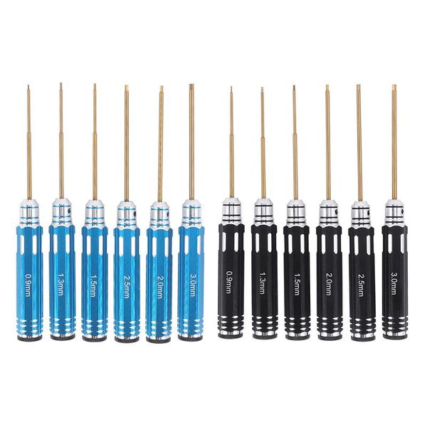 

hand tools 6pcs rc hex 0.9/1.3/1.5/2/2.5/m driver titanium coated screwdrivers repair tool kit for model toys