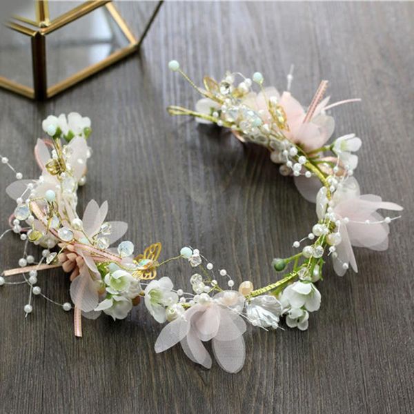 

hair clips & barrettes bride wedding ornament flower tiara, braided vine pearl tiara girl's bracelet, Golden;silver