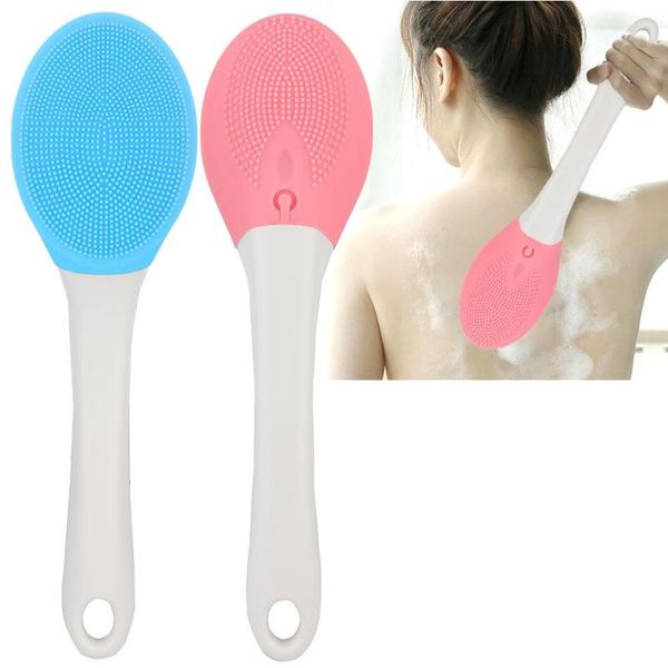 

bath brushes, sponges & scrubbers 2 colors electric silicone back brush body long handle shower