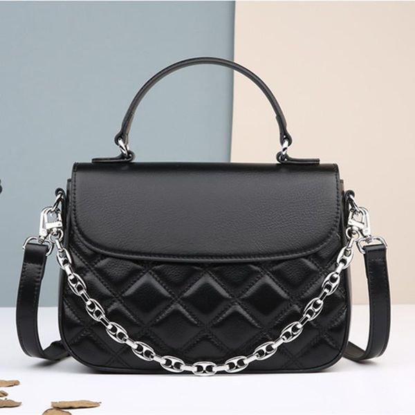 

evening bags for women 2021 leather fashion high-end diamond chain bag all-match soft shoulder diagonal handbag sac a main