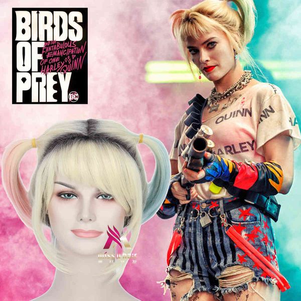 

beautiful hair raptor team and harley quinn little ugly girl dyed cos wigs, Black
