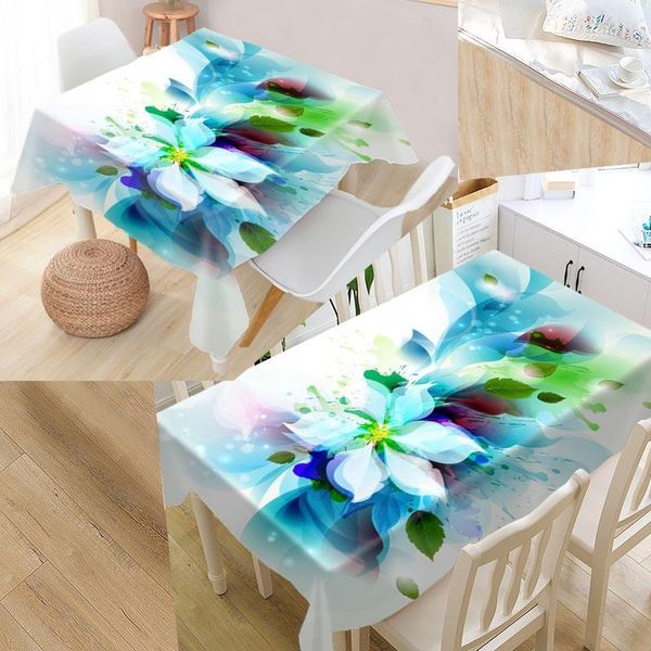 

table cloth fantasy flowers art custom rectangular oxford print waterproof oilproof square cover party tablecloth