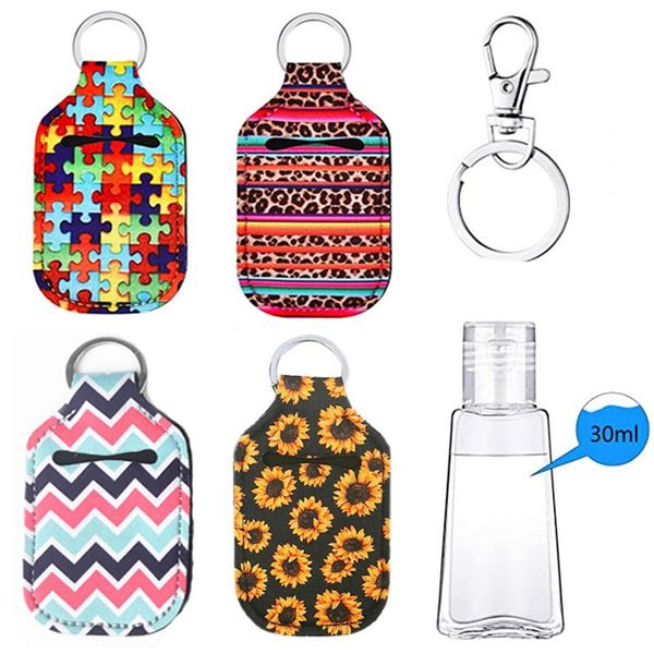

storage bottles & jars 1set 30ml hand sanitizer perfume holder refillable containers mini empty bottle pocketable flip cap with keychain