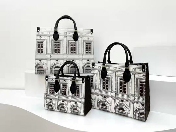 

handbag female bags color contrast handbags italian architectural style pattern single shoulder messenger designer women bag