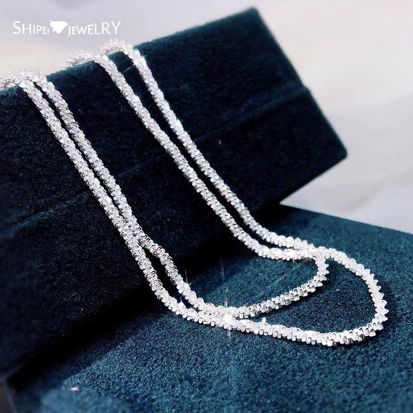 

chains shipei 925 sterling silver created moissanite gemstone fine jewelry party sparkling personality couple clavicle necklace gifts
