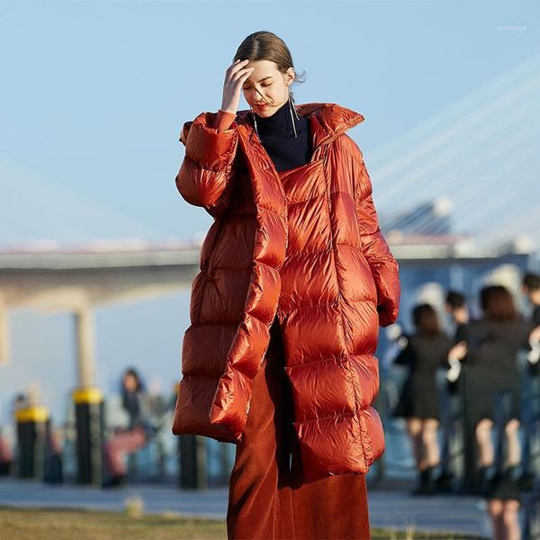 

women's down & parkas fashionable warm trend collection winter puffer jackets female long loose type plus size coat, Black