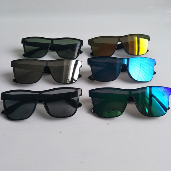 Марка Солнцезащитные очки для мужчин Женщина Мода Классический квадратный рамы Солнцезащитные Очки Светоотражающие покрытие Сиамские объективные очки