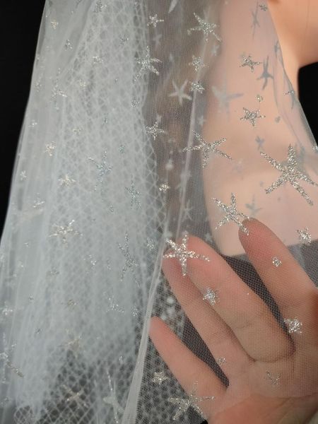 

bridal veils 4 ply metal comb star veil 60 cm accessories v104 v105, Black
