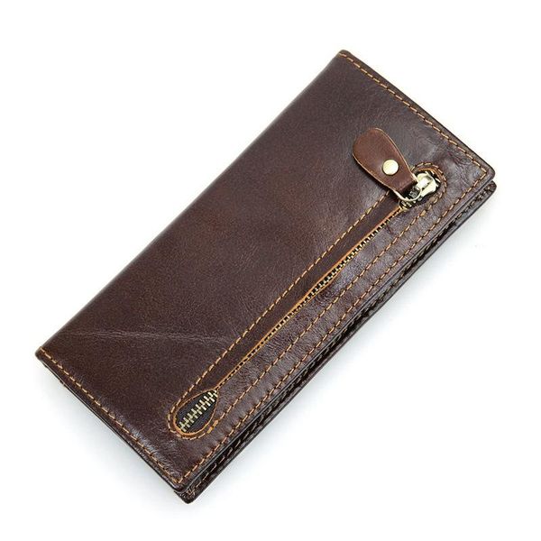 

wallets man wallet brand id card genuine leather zipper multi-purpose organizer holder bag men's long purse, Red;black
