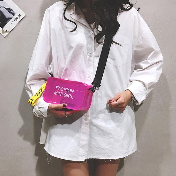 

evening bags clear mini messenger bag 2021 female simple crossbody phone jelly sac women shoulder fashion pu transparent handbag