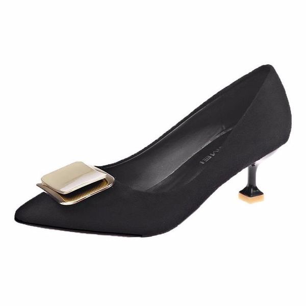 

dress shoes ladies high heels pointed toe stiletto fashion wedding spring and autumn shallow mouth pointedtoe women's 2021, Black