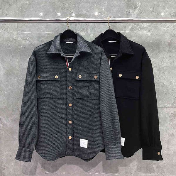 

men's jackets tb browin men loose jacket cotton cardigan gold stand collar coat pockets limited klv9, Black;brown