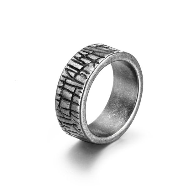 

personality lovers disordered titanium steel fashion temperament men's and women's tail white bronze ring sa1099, Black