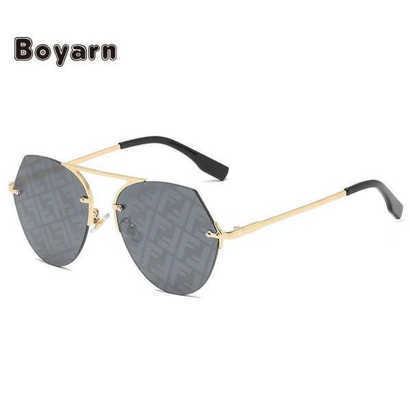 

sunglasses boyarn 2021 ff fashion trend for men and women, personality round frame simple design, versatile glass, White;black