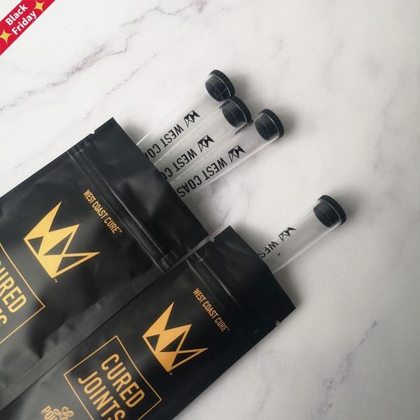 

100pc west coast joints bag packaging for 1.0ml 0.8ml vape pen carts cartridges 1pcs 3pcs plastic tubes preroll pre-rolled tube gift wrap
