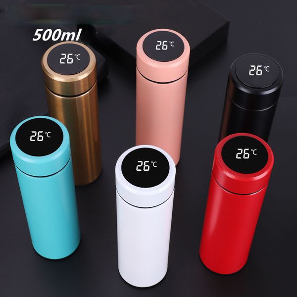 

500ml smart led temperature stainless steel water bottle vacuum insulated flask insulated leak proof vacuum cup water bottle kettle