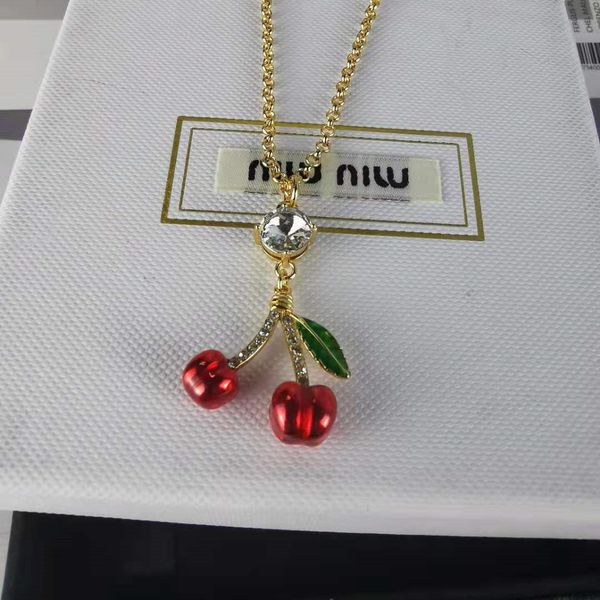 

70% off miao family's new cherry necklace, lattice ribbon sweet temperament, Silver