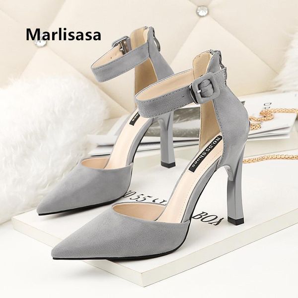 

dress shoes women fashion grey comfortable buckle strap high heel pumps ladies casual party night club zapatos g2565, Black