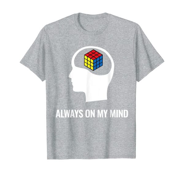 

speed cubing puzzle cube shirt always on my mind, White;black