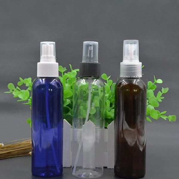 

storage bottles & jars 150ml plastic cosmo round spray with white black fine mist toner refillable home reuse blue clear amber