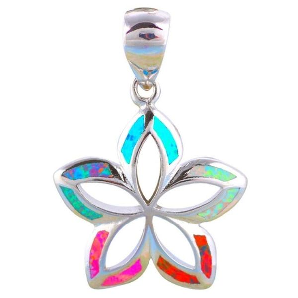 

pendant necklaces european and american fashion trend five petal flower women's necklace trendy personality simple wholesale, Silver
