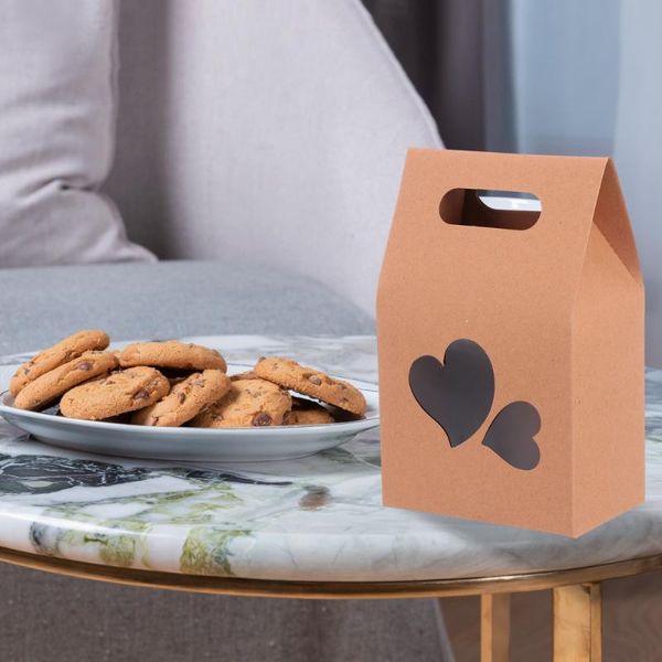 

24pcs kraft paper gift boxes portable folding bags with window design wrap