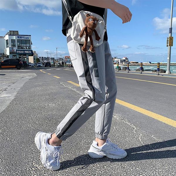 

men's pants 2021 summer casual trend small leg straight k851, Black