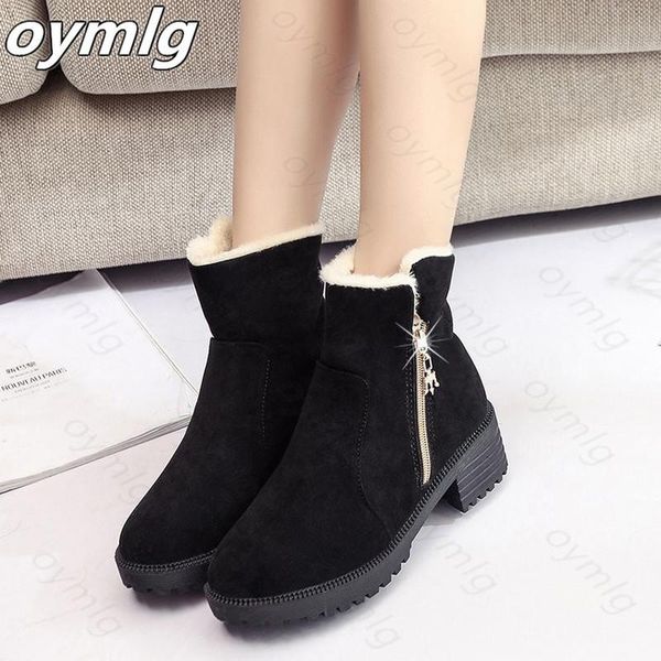 

boots women winter shoes plus size platform female warm botas mujer 2021 booties ankle for snow black