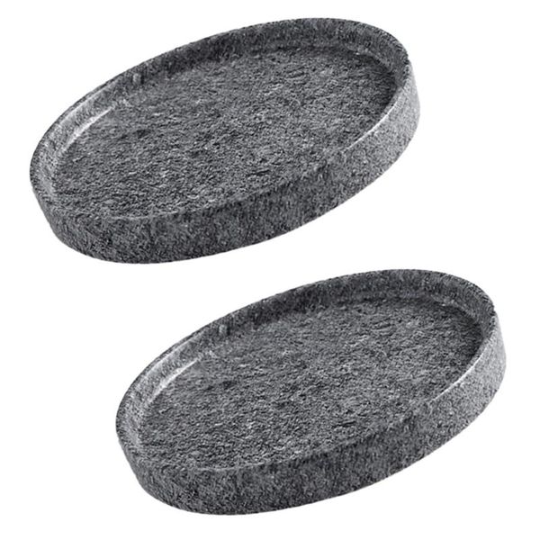 

planters & pots 2pcs 11.5x11.5x1.5cm flowerpot drip tray ceramic cement design base for garden balcony (grey)