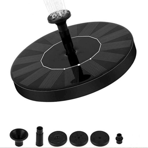 

solar lamps 1w fountain water pump garden pool pond outdoor panel floating decoration (black)