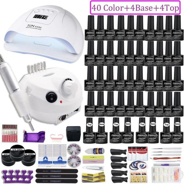 

nail art kits gel polish kit soak off manicure tools set electric drill uv led lamp dryer with 2021