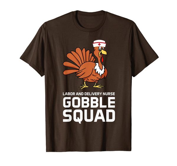 

thanksgiving labor and delivery nurse gobble squad t-shirt, White;black