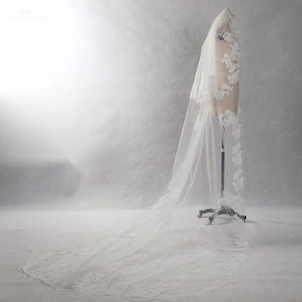 

bridal veils rsv127 appliques 2 tier cathedral wedding lace veil, Black