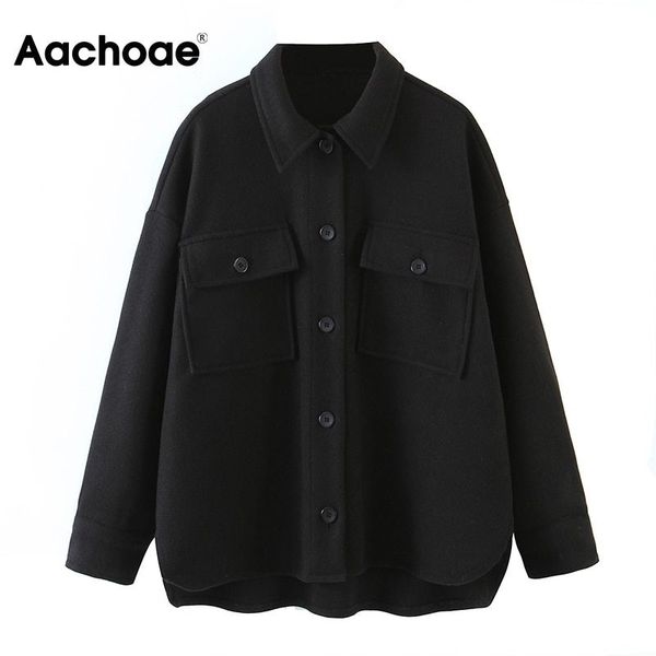 Cappotto nero casual da donna a maniche lunghe a pipistrello Giacca da tasca da ufficio con maniche lunghe Donna con orlo irregolare Allentato Top da donna Capispalla 210413