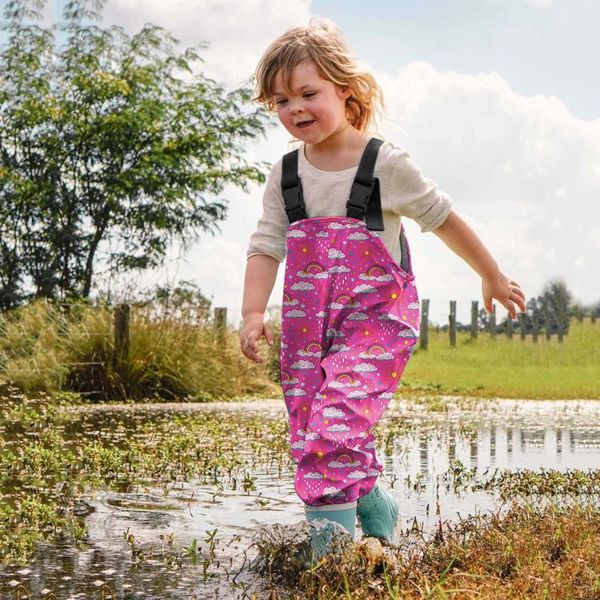 

jumpsuits children boys girls rain dungarees windproof waterproof mud cartoon print jumpsuit toddler kids overalls clothes outfits sets, Blue