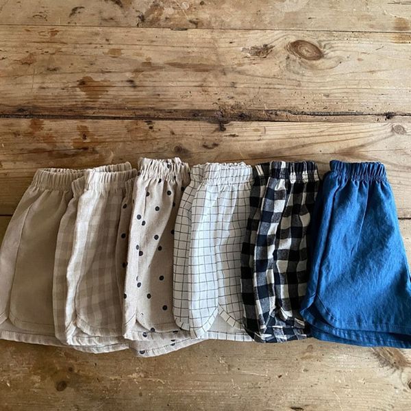 

cute grid summer short children jeans kids baby stripe boys for girls shorts, Blue