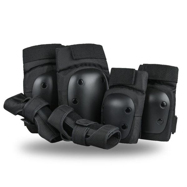 

elbow & knee pads szblaze elbows wrist guards 3 in 1 safety protective gear set for skateboarding, inline roller skating bmx bike, Black;gray
